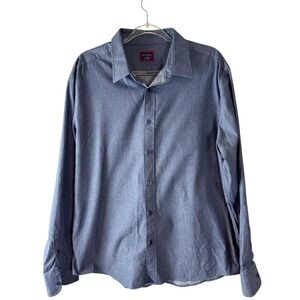 UNTUCKit Men's Barbera Blue Chambray Long Sleeve Button Up Shirt XL